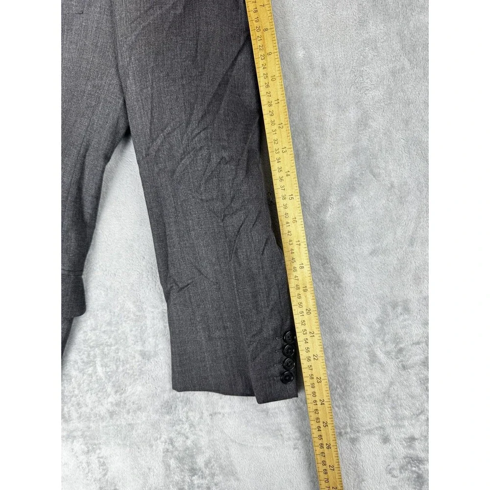 Ermenegildo Zegna Mens Blazer Jacket 56R Gray Super 100s Wool Luxury